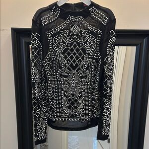 🤩Elegant Black Embellished Women's Top